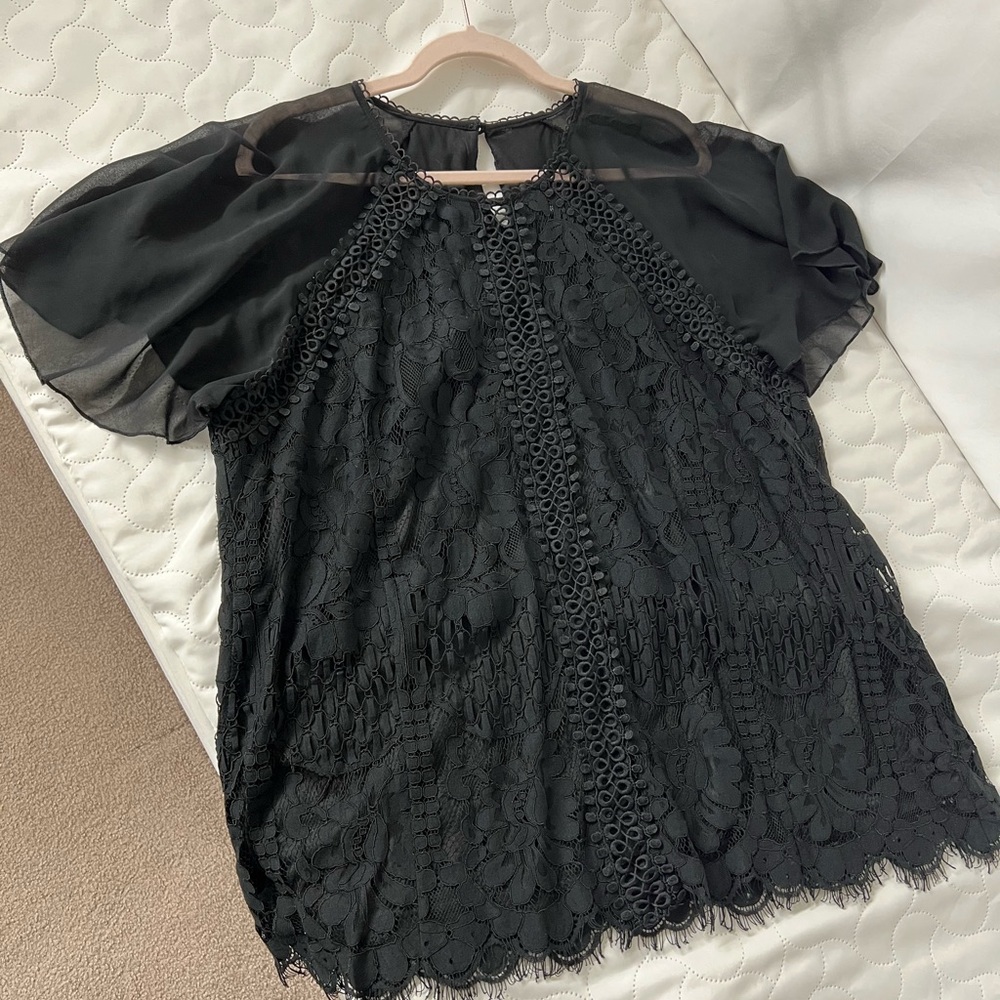 Elegant Black Lace Women's Top